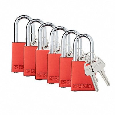 K7938 Padlock 6 Pins Red PK6