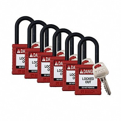 Padlock 6 Pins Red PK6