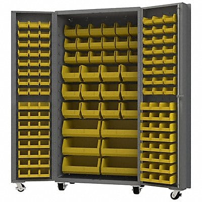 Heavy Duty Mobile Bin Cabinet Yellow