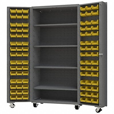 Heavy Duty Mobile Bin Cabinet Yellow