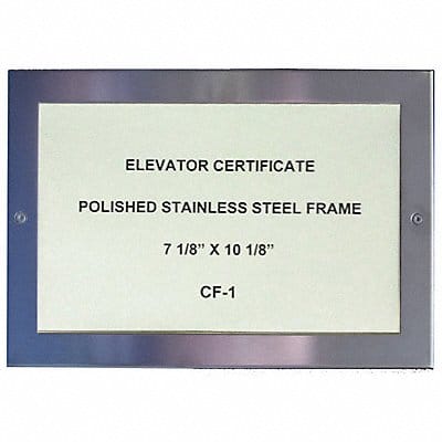 Elevator Inspection Certificate Frame