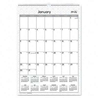 Wall Calendar 12 x 17 1 Month per Page