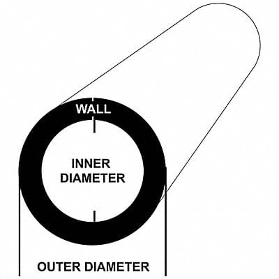 SS Round Tube 316 12 in Overall L