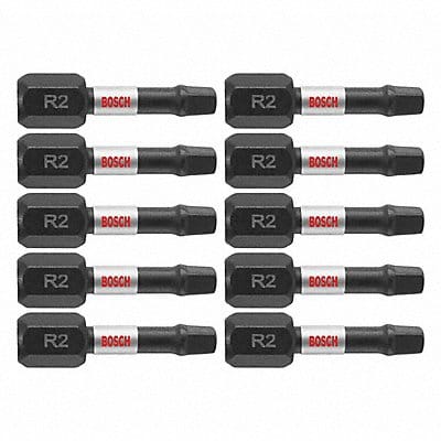 Impact Driver Bits Square #2 1 L PK10