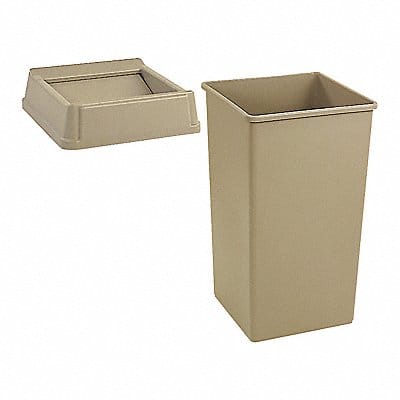 Trash Can Square Beige 35 gal.