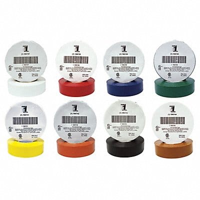 Elec Tape 66 ft Lx3/4 W 7 mil Assorted