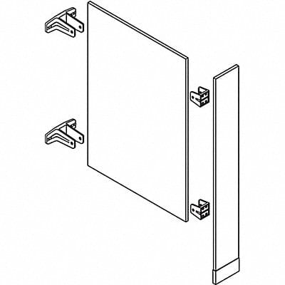 Urinal Screen w/Column Charcoal 7in W