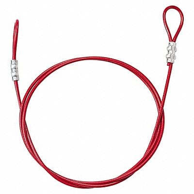 Cable Lockout Red 3/16 Dia PVC Coated