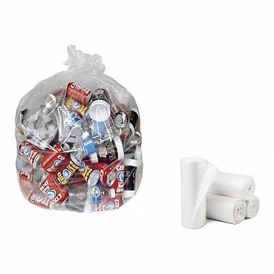 Recycled Plastic Trash Bags Clear PK200