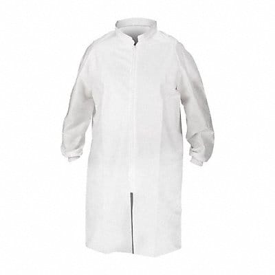 Zipper Lab Coat White MED PK25