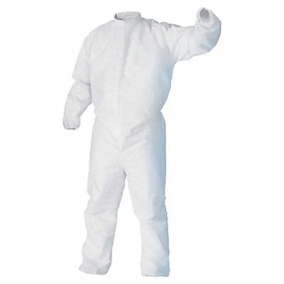 Coveralls M Wht PP SMS Fabric PK25