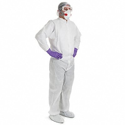 Coveralls L Wht Non-Woven Lam PK25