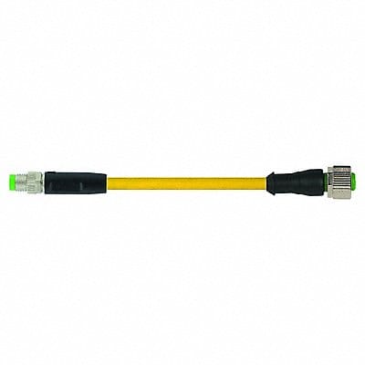 Cordset Straight M8 Yellow 24AWG 4A