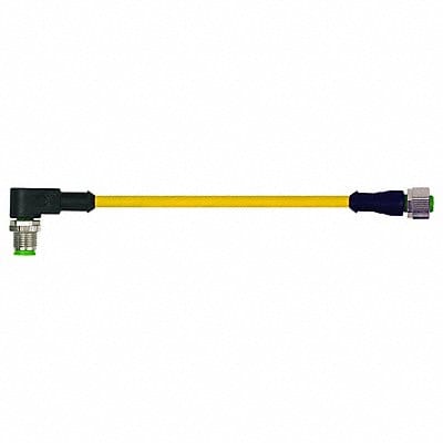 Cordset Straight M12 Yellow 22 AWG 4A