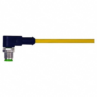 Cordset Right Angle M12 Yellow 22 AWG 4A