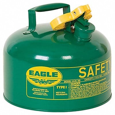 Type I Safety Can Green 2-1/2 gal Cap.