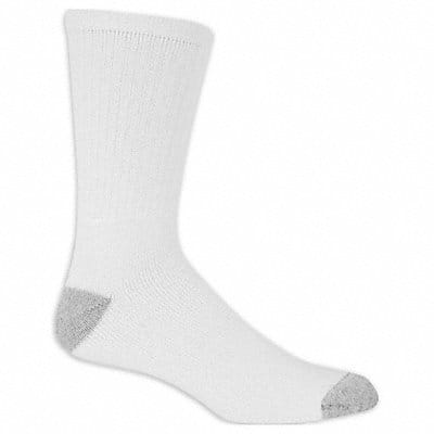 Socks Crew Polyester White 10.5 H PK10