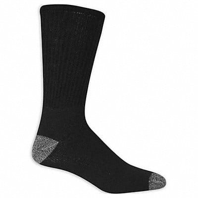 Socks Crew Polyester Black 10.5 H PK10