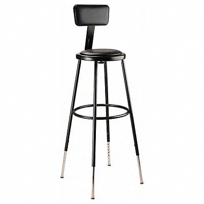 Blk Vinyl Stool Back 31-39 H Stationary