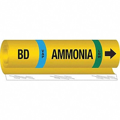 Pipe Marker Ammonia 9 in H 8 in W