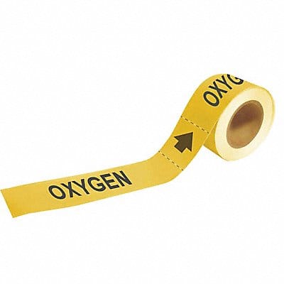 Pipe Marker Oxygen 2 in H 12 in W