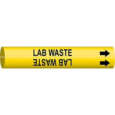 Pipe Marker Lab Waste 2 in H 2 in W