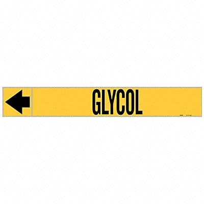 Pipe Marker Glycol 1 in H 8 in W