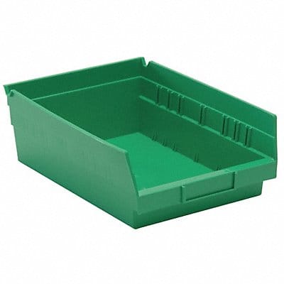 F0615 Shelf Bin Green Polypropylene 4 in