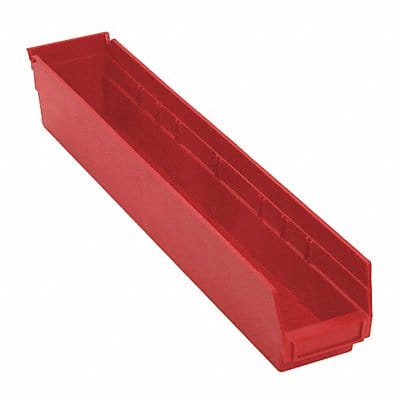 F0621 Shelf Bin Red Polypropylene 4 in