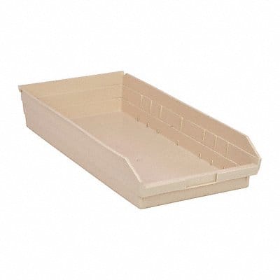 F0624 Shelf Bin Ivory Polypropylene 4 in