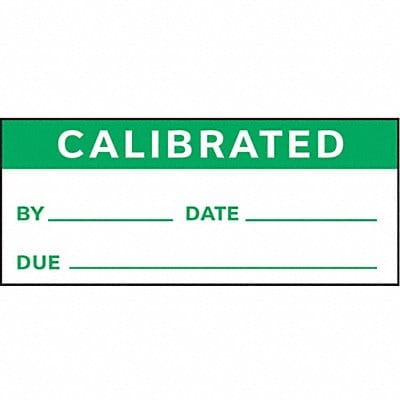 Calibration Label ENG Green/White PK350