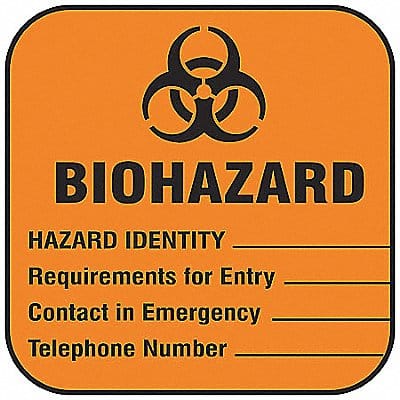 Biohazard Label 2 in x 4 in PK100