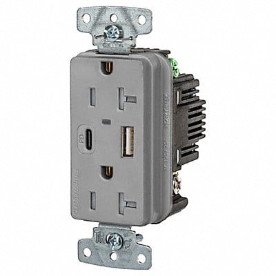 USB Receptacle Gray 1 hp