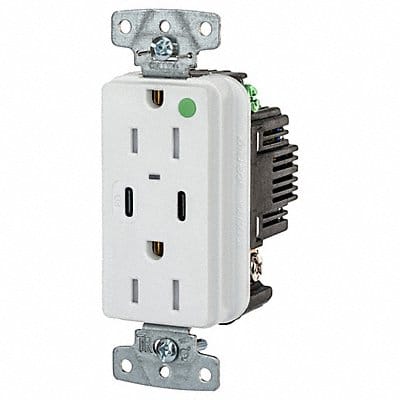 USB Receptacle White 1/2 hp