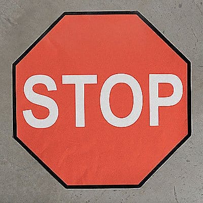 Floor Stop Sign 48x48in Indstrl Compsite