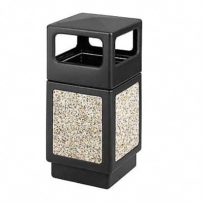 Trash Can 38 gal Black Plastic