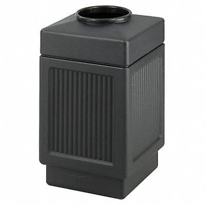 Trash Can 38 gal Black Plastic