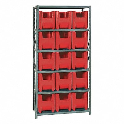 E1494 Bin Shlvng 18inx75inx36in Red