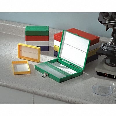 MICROSCOPE SLIDE BOX 100 SLOTTED WH HE