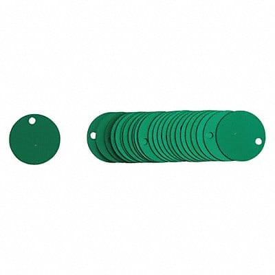 Blank Tag Aluminum 1 1/2in W Green PK25