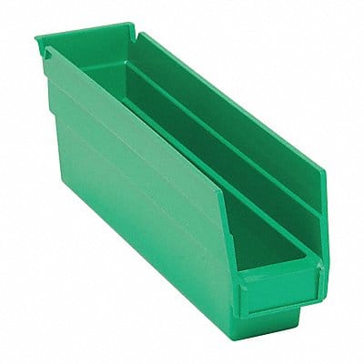 F0612 Shelf Bin Green Polypropylene 4 in