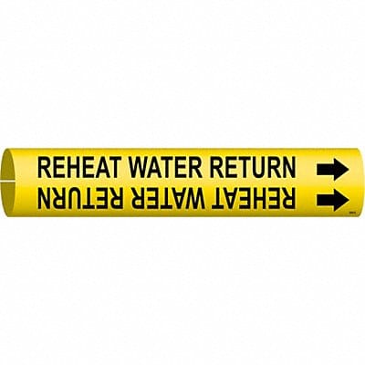 Pipe Marker Reheat Water Return 7/8in H