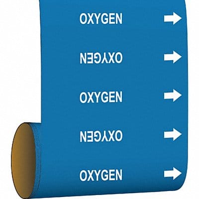 Pipe Marker Oxygen 12 in H 12 in W