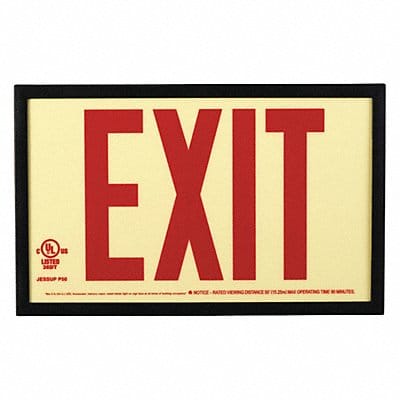 E6713 Exit Sign 7 1/2 in x 13 in Plastic