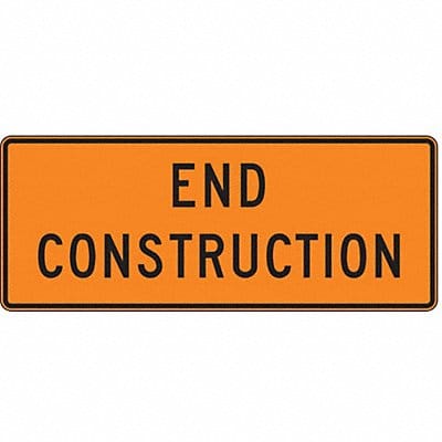 End Construction Traffic Sign 24 x 60