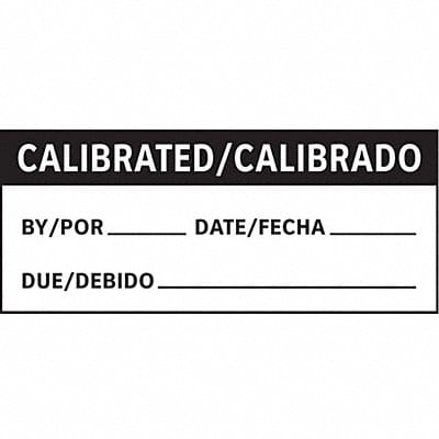 Calibration Label Bilingual 1in H PK225