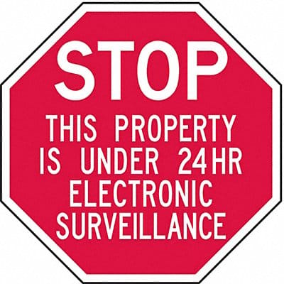 Rflctv Surveillance Stop Sign 6x6in Alum