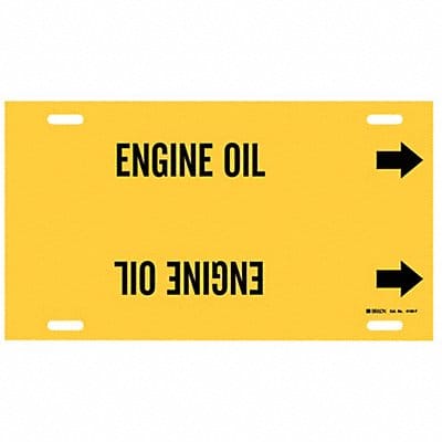 Pipe Marker Engine Oil 8 in H 16 in W