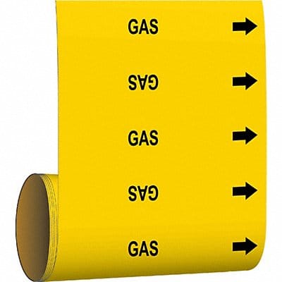 Pipe Marker Gas 8 in H 8 in W