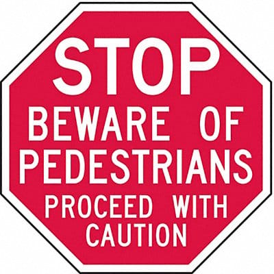 Rflct Pedestrian Sign 6inx6in Aluminum